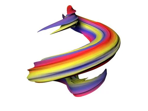 Abstract colorful shape 3d render design paint element Stock Illustration