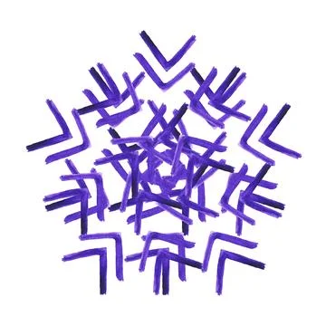 Abstract colorful shape. Vector illustration. Watercolor violet snowflake. Illustrazione stock