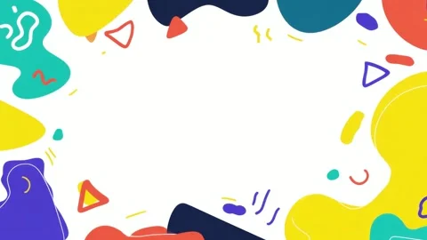 Abstract colorful shapes animated frame border with copy space text overlay.. Stock Footage 342043486