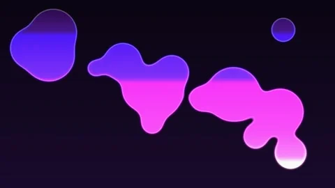 Abstract colorful shapes on dark background. 2d animation Stock Footage 342000569