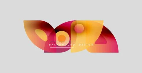 Abstract colorful shapes overlap creating dynamic background. Soft gradients 库存插图