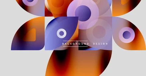 Abstract colorful shapes overlap, creating dynamic modern background. Gradient Illustrazione stock