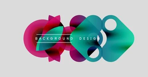 Abstract colorful shapes overlap, creating dynamic visual effect. Modern design Stock Illustration