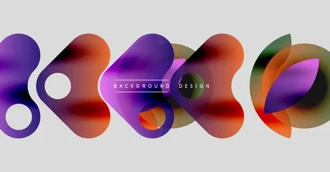 Abstract colorful shapes overlap, creating dynamic visual effect. Modern design Illustrazione stock
