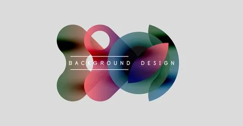 Abstract colorful shapes overlap, creating dynamic visual effect. Text reads Stock Illustration