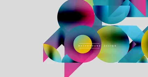 Abstract colorful shapes overlap, creating dynamic visual effect. Modern design Stock Illustration