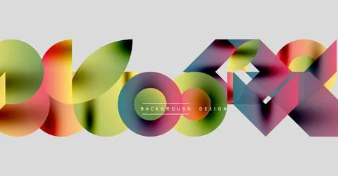 Abstract colorful shapes overlap, creating dynamic visual composition. Modern 库存插图