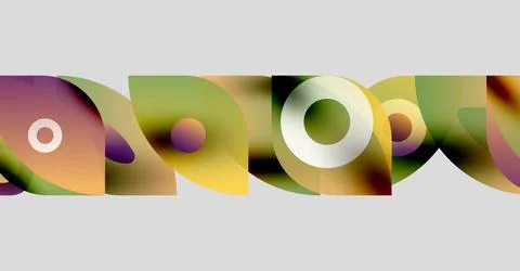 Abstract colorful shapes overlap, creating dynamic visual pattern. Smooth イラスト素材