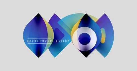 Abstract colorful shapes overlap, creating dynamic visual effect. Modern design Illustrazione stock