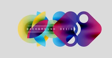 Abstract colorful shapes overlap, creating dynamic visual effect. Modern design Stock Illustration