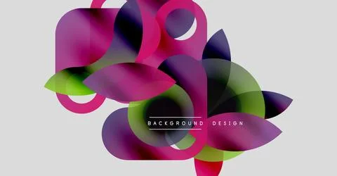 Abstract colorful shapes overlap, creating dynamic visual effect. Modern design 库存插图
