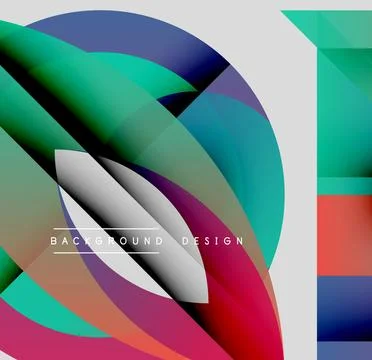 Abstract colorful shapes overlap, creating dynamic visual effect. Modern design Stock Illustration