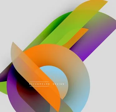 Abstract colorful shapes overlap, creating dynamic visual effect. Modern design Stock Illustration