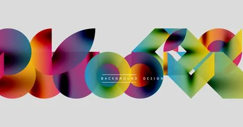 Abstract colorful shapes overlap, creating dynamic visual effect. Modern design Stock Illustration