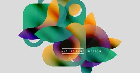 Abstract colorful shapes overlap, creating dynamic visual effect. Modern design Illustrazione stock