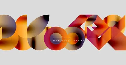 Abstract colorful shapes overlap, creating dynamic visual effect. Gray Stock Illustration