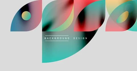 Abstract colorful shapes overlap, creating dynamic visual effect. Modern design Stock Illustration