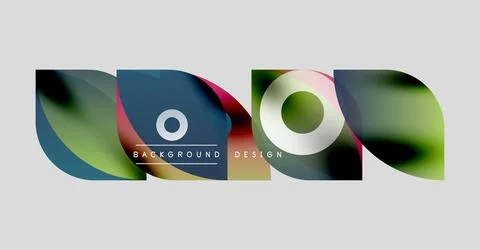 Abstract colorful shapes overlap, creating dynamic background design. Text Illustrazione stock