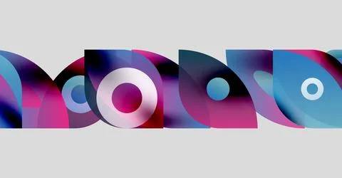 Abstract colorful shapes overlap, creating dynamic visual pattern. Smooth Stock Illustration