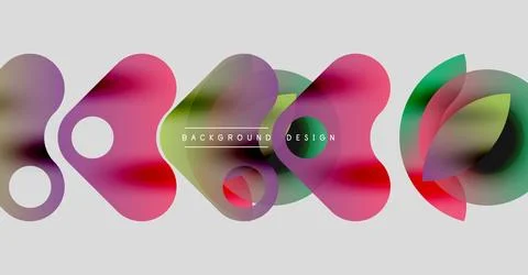 Abstract colorful shapes overlap, creating dynamic visual effect. Modern design Illustrazione stock