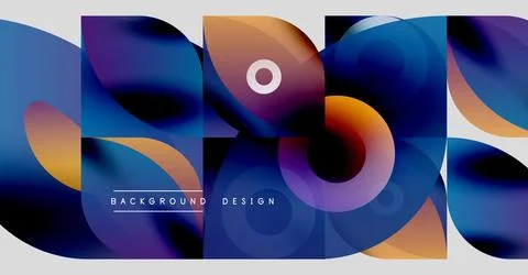 Abstract colorful shapes overlap, creating dynamic visual effect. Modern design Illustrazione stock