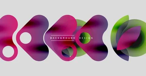 Abstract colorful shapes overlap, creating dynamic visual effect. Modern design イラスト素材