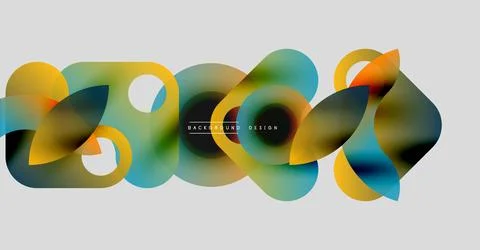 Abstract colorful shapes overlap, creating dynamic visual effect. Modern design Illustrazione stock