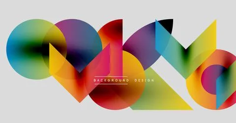 Abstract colorful shapes overlap, creating dynamic visual effect. Modern design Illustrazione stock