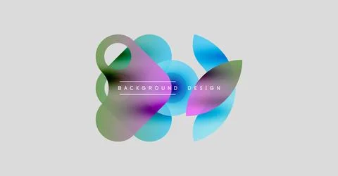 Abstract colorful shapes overlap, creating dynamic visual effect. Light gray イラスト素材