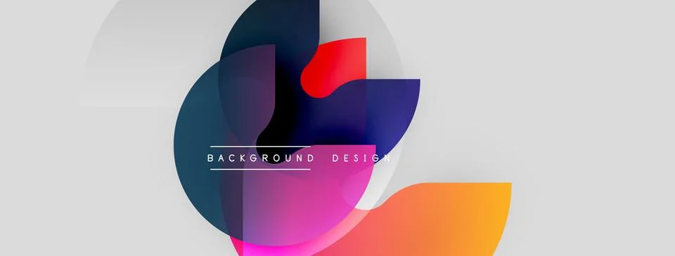 Abstract colorful shapes overlap, creating dynamic visual effect. Modern design Illustrazione stock
