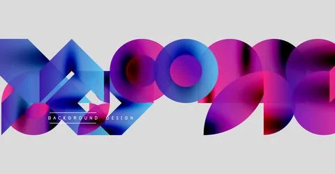 Abstract colorful shapes overlap, creating dynamic visual texture. Background Stock Illustration