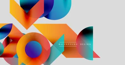Abstract colorful shapes overlap, creating dynamic composition. Modern design 库存插图