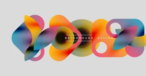 Abstract colorful shapes overlap, creating dynamic visual flow. Modern design Stock Illustration