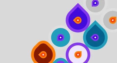 Abstract colorful shapes overlap, creating dynamic visual composition. Circle Illustrazione stock
