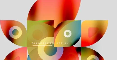 Abstract colorful shapes overlap. Gradient hues create dynamic visual effect. 스톡 일러스트