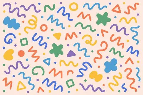 Abstract colorful shapes pattern background design Illustrazione stock