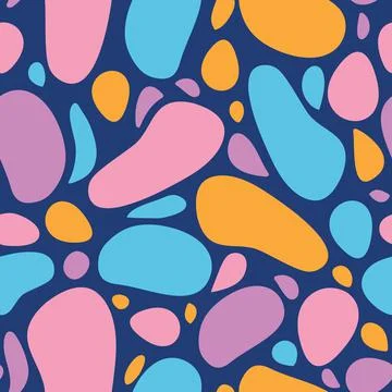 Abstract colorful shapes seamless pattern design background Stock Illustration