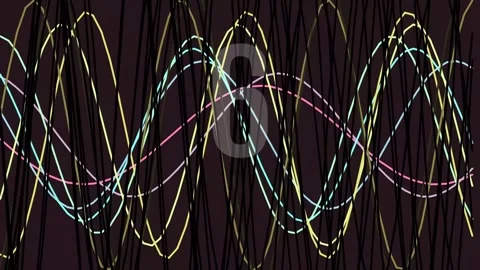 Abstract colorful sine wave background for data visualization and technolog.. Stock Footage 342095297