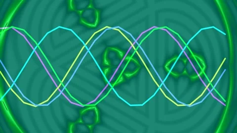 Abstract colorful sine wave equalizer animation looping on brown background Stock Footage 336769251