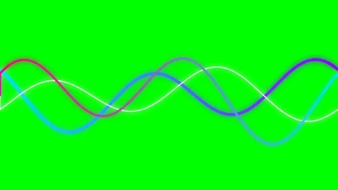 Abstract colorful sine waves oscillating against a vibrant green background Stock Footage 340266757