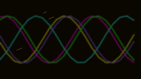 Abstract colorful sine waves visualization representing frequency signals a.. Stock Footage 336163427