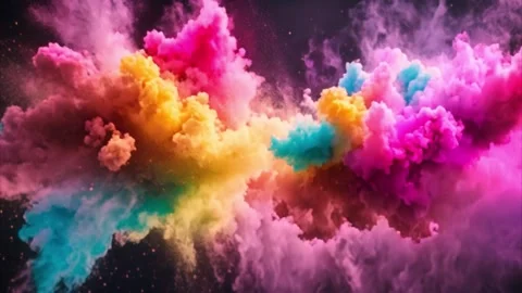 Abstract Colorful Smoke Explosion Vídeos de archivo 284572780