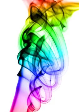 Abstract colorful smoke patterns on white Stock Illustration