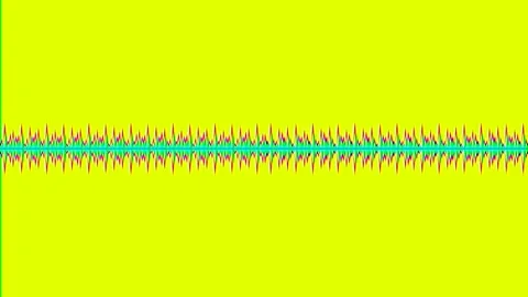 Abstract colorful sound wave equalizer graphic overlay on vibrant yellow ba.. Stock Footage 336777461