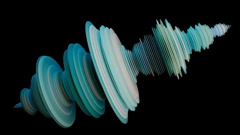 Abstract Colorful Sound Wave Visualization with Vibrant Layers Circular Patterns Illustrazione stock