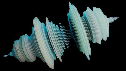 Abstract Colorful Sound Wave Visualization with Vibrant Layers Circular Patterns Stock Illustration
