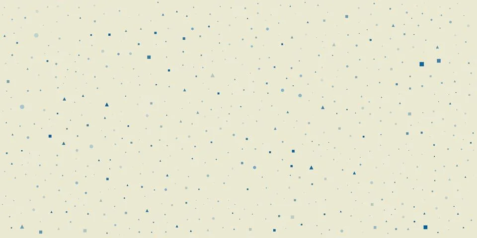 Abstract Colorful Sparsely Spotted Pattern, Squares, Spots and Triangles wi.. Stock Illustration