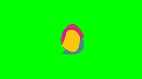 Abstract colorful speech bubble animation set against a vibrant green screen Stock Footage 340266163