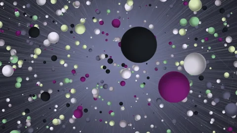 Abstract Colorful Spheres Floating Forward Stock Footage 300970320