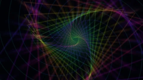 Abstract colorful spiral pattern with lines and curves Stock Footage 340299101